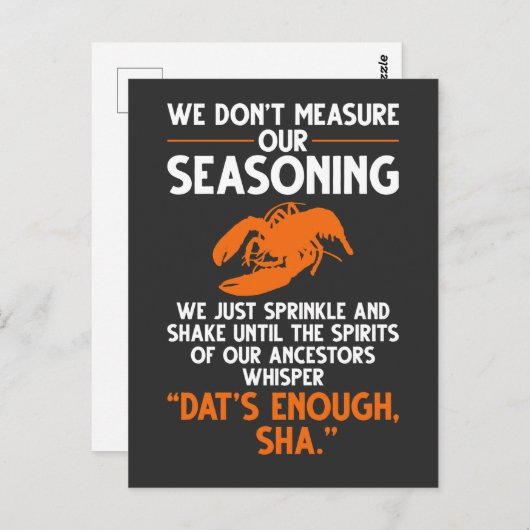 We meten onze gekruiste Crawfish Quote niet Briefkaart (Voorkant / Achterkant)