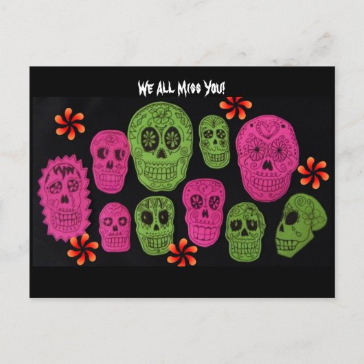 We Miss u allemaal. Briefkaart (Voorkant)