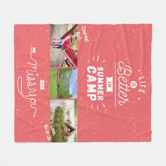 We Miss U Camp Blanket Fleece Deken (Voorkant (Horizontaal))