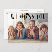 We Miss You Hand Lettering Photo Briefkaart (Voorkant / Achterkant)