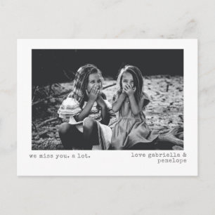 We Miss You Minimalistische Persoonlijke Foto  Briefkaart