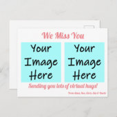 We Miss You Personalized Briefkaart (Voorkant / Achterkant)