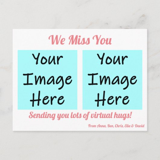 We Miss You Persoonlijk Briefkaart (Voorkant)