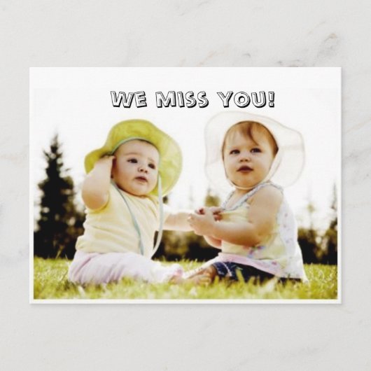 We missen je! briefkaart (Voorkant)