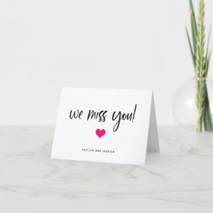 We missen je   Elke achtergrondkleur met hart Kaart
