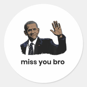 We missen je, Obama Ronde Sticker