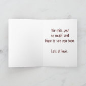 We missen je... Wenskaart Kaart (Binnen)