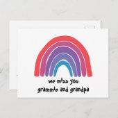 We missen jullie Rainbow Grandparent Briefkaart (Voorkant / Achterkant)