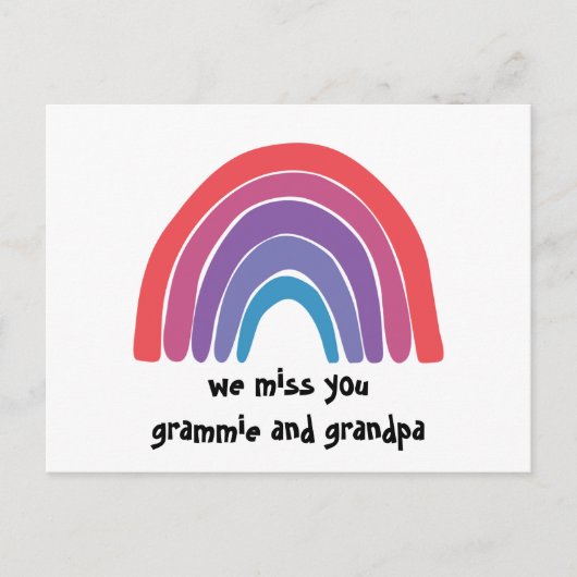We missen jullie Rainbow Grandparent Briefkaart (Voorkant)
