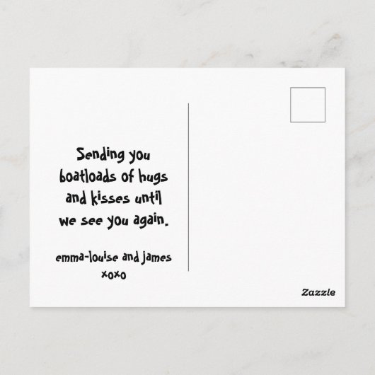 We missen jullie Rainbow Sloth grootouders Briefka Briefkaart (Achterkant)