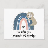 We missen jullie Rainbow Sloth grootouders Briefka Briefkaart (Voorkant)