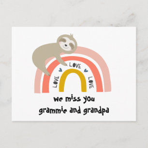 We missen jullie Rainbow Sloth grootouders Briefka Briefkaart