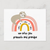 We missen jullie Rainbow Sloth grootouders Briefka Briefkaart (Voorkant)