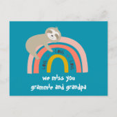 We missen jullie Rainbow Sloth grootouders Briefka Briefkaart (Voorkant)
