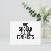 WE MOETEN ALLEMAAL FEMINISTEN ZIJN BRIEFKAART (Staand voorkant)