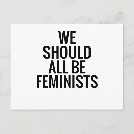 WE MOETEN ALLEMAAL FEMINISTEN ZIJN BRIEFKAART (Voorkant)
