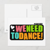 We moeten dansen briefkaart (Voorkant / Achterkant)