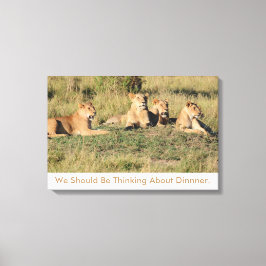 We moeten denken aan het avondeten. canvas afdruk