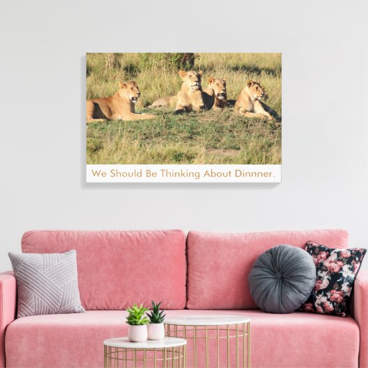 We moeten denken aan het avondeten. canvas afdruk (Insitu (Woonkamer))