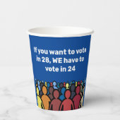 We moeten in 24 stemmen papieren bekers (Achterkant)