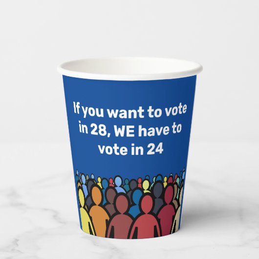 We moeten in 24 stemmen papieren bekers (Achterkant)