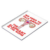 We moeten praten over de olifant in de baarmoeder notitieboek (Linkerzijde)