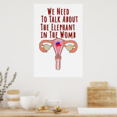We moeten praten over de olifant in de baarmoeder poster (Keuken)