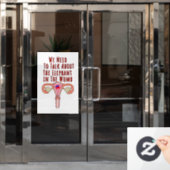 We moeten praten over de olifant in de baarmoeder raamsticker (Kantoordeur)