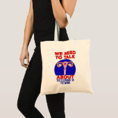 We moeten praten over de olifant in de baarmoeder tote bag (Voorkant (product))