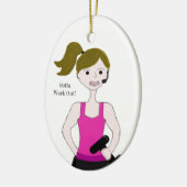 We moeten Vrouw bruin haargewicht optillen Keramisch Ornament (Links)