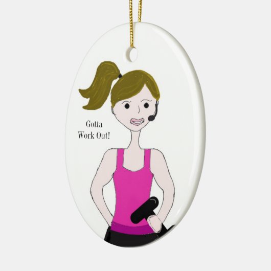 We moeten Vrouw bruin haargewicht optillen Keramisch Ornament (Links)