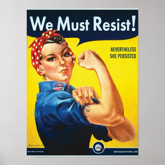 We moeten weerstand bieden: Rosie Custom Protest Poster (Voorkant)