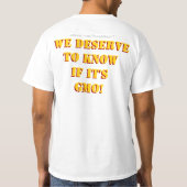 We moeten weten of het GGO is. Personaliseer! T-shirt (Achterkant)