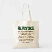 We mogen ons respect niet permitteren - onrecht ci tote bag (Voorkant)