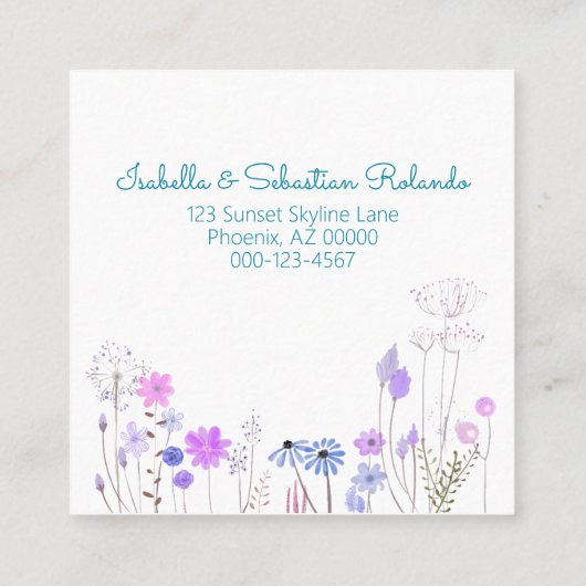 We Moved Blue Window Blooming Flower Box Custom Vierkante Visitekaartje (Achterkant)