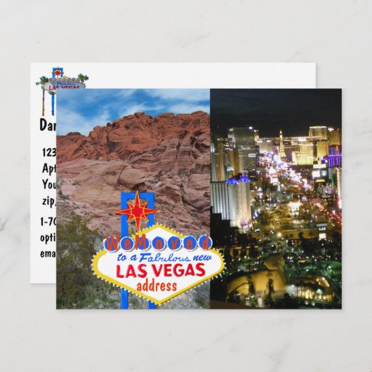 We Moved Las Vegas Address Announcement Postcard Aankondiging (Voorkant / Achterkant)