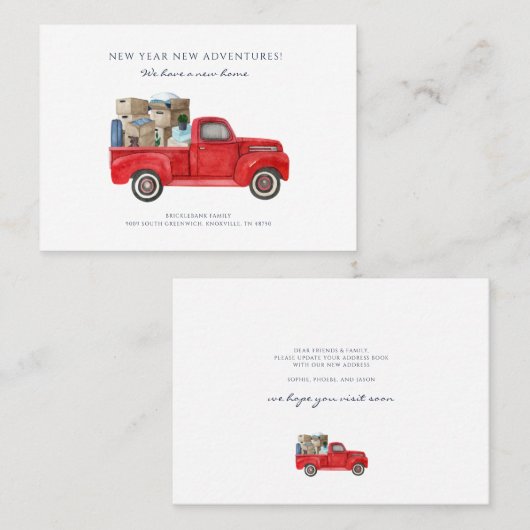 We Moved New Address Moving Announcement Visitekaartje (Voorkant / Achterkant)