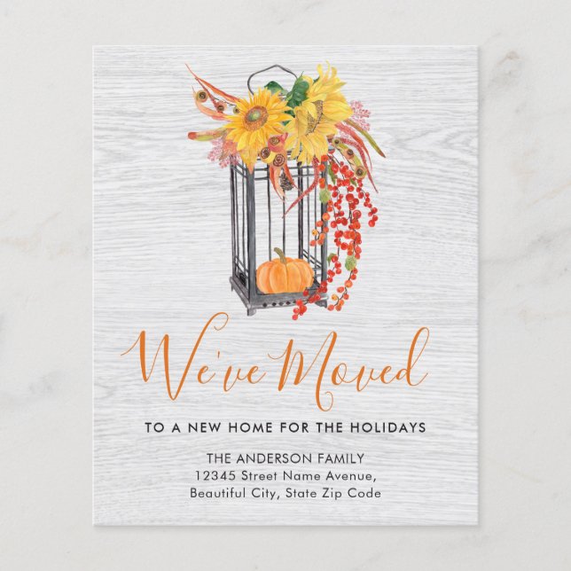 We Moved New Home Pumpkin Moving Announcement (Voorkant)