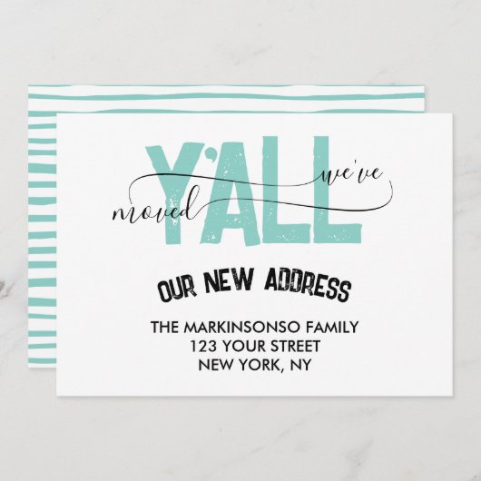 We Moved Y'all Moving Announcement Kaart (Voorkant / Achterkant)