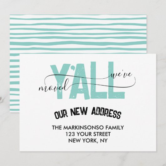 We Moved Y'all Verhuisbericht Kaart (Voorkant / Achterkant)