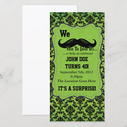 We Mustache je om mee te doen. (Voorkant / Achterkant)