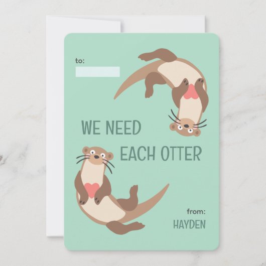 We need each otter classroom valentine's day card feestdagenkaart (Voorkant)