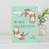 We need each otter classroom valentine's day card feestdagenkaart (Staand voorkant)
