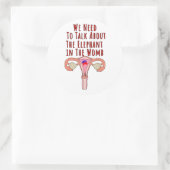 We Need to Talk About The Elephant In The Womb Ronde Sticker (Tas)