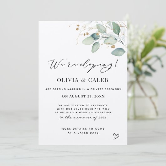 We nemen de aankondiging van het Eucalyptushuwelij (Staand voorkant)