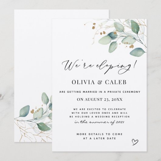 We nemen de aankondiging van het Eucalyptushuwelij (Voorkant / Achterkant)