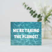 We nemen de plunge. briefkaart (Staand voorkant)