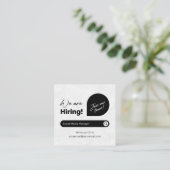 We nemen mensen aan vierkante visitekaartje (Staand voorkant)