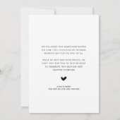 We ontwikkelden de moderne trouwaankondigingskaart aankondiging (Achterkant)