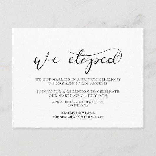 We ontwikkelden Elegant calligraaf Y aankondiging Briefkaart (Voorkant)